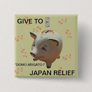 VERLIEZEN AAN JAPAN VIERKANTE BUTTON 5,1 CM