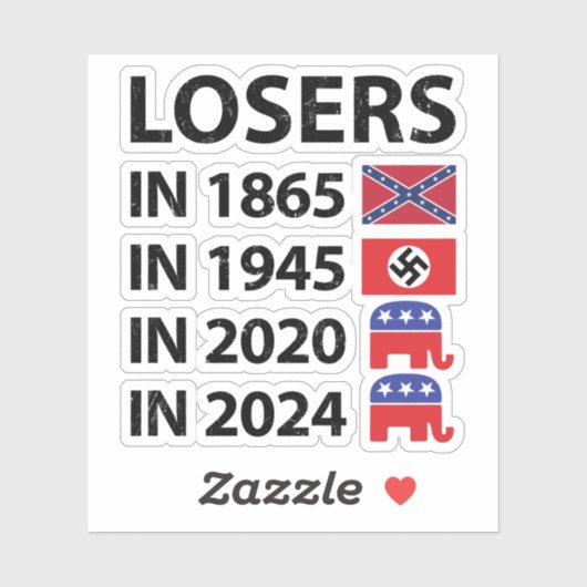 Verliezen in 1865 Verliezen in 1945 Verliezen in 2 Sticker (Vel)