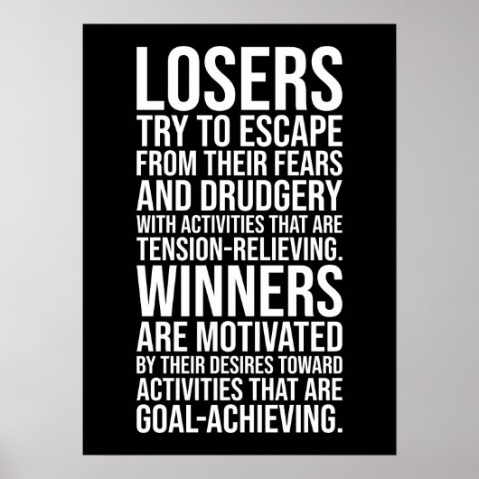 Verliezen t.o.v. winnaars - Gym, Hustle, Succes Poster (Voorkant)