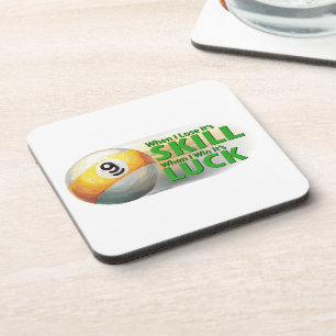 Verliezen Vaardigheid Win Luck 9 Ball Onderzetter