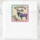 verlijmingstraktaties vierkante sticker (Tas)