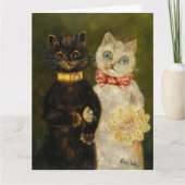 VERLOFKAART MET RETRO KATTEN TROTTOIR BEDANKKAART (Voorkant)