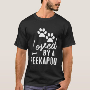 Verlokt door een pekapoo gemengde peuterhond t-shirt