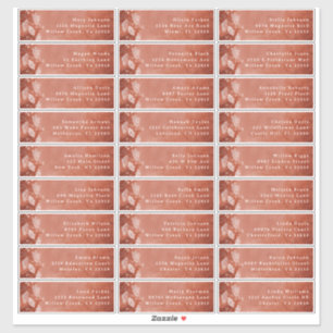 Verloofd Gast Adreslabels in Terracotta Sticker