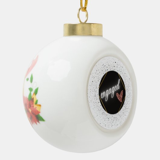 Verloofd Glam  Keramische Bal Ornament (Links)