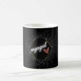 Verloofd Glam Zwart en Zilver Koffiemok