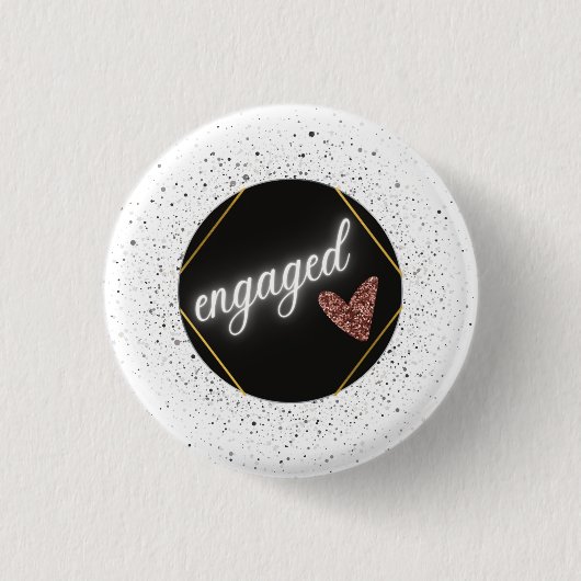 Verloofd Glamour Ronde Button 3,2 Cm (Voorkant)