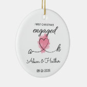 Verloofd kerstornament, eerste kerst keramisch ornament (Rechts)