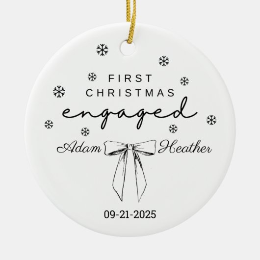 Verloofd kerstornament, eerste kerst keramisch ornament (Voorkant)