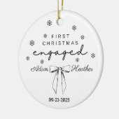 Verloofd kerstornament, eerste kerst keramisch ornament (Links)