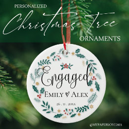 Verloofd Stel | Ons Eerste Kerstmis Keramisch Ornament