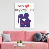 Verloofd Twee Harten Worden Een Canvas Afdruk (Insitu (Woonkamer))