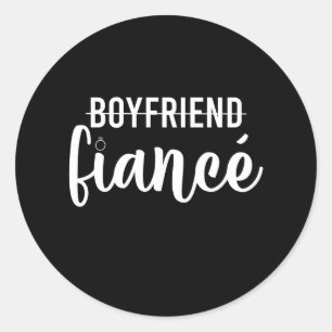 Verloofde Man Echtgenoot Getrouwd Man Trouwen Ronde Sticker