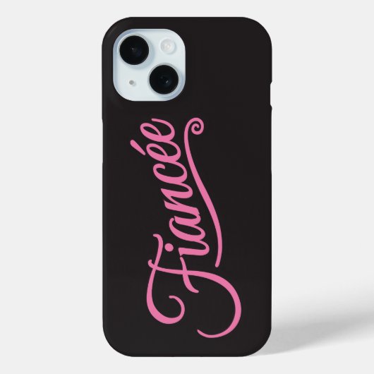 Verloofde roze op zwart Case-Mate iPhone case (Achterkant)