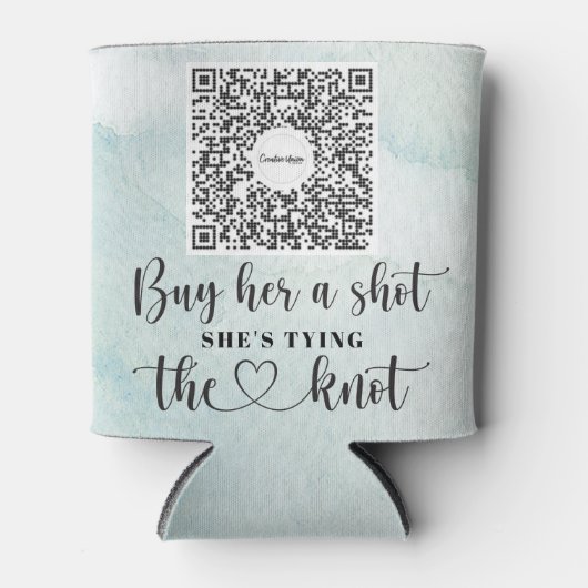 Verloofde Venmo QR-code Koop de bruid een drankje Blikjeskoeler (Voorkant)