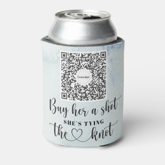 Verloofde Venmo QR-code Koop de bruid een drankje Blikjeskoeler (Blikje Achterkant)