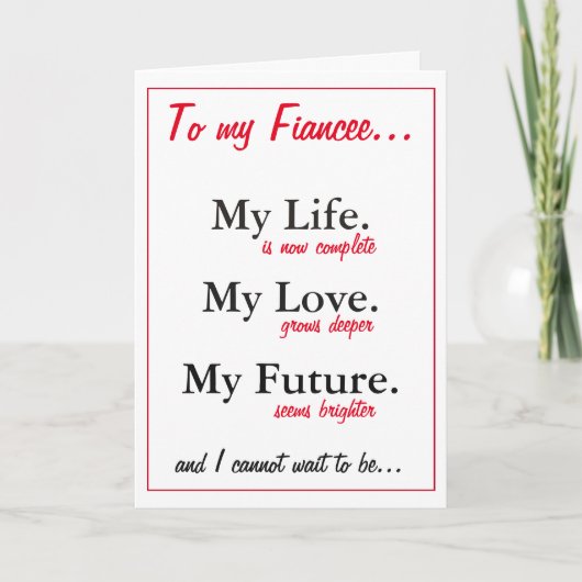 Verloofde verjaardagskaart.love.from man to be kaa kaart (Voorkant)