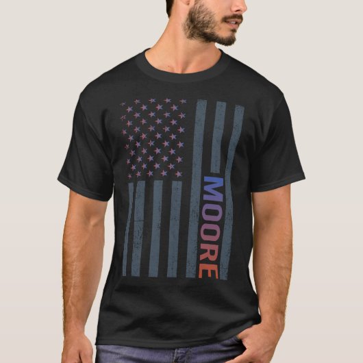 Verloop Amerikaanse vlag Moore T-shirt (Voorkant)