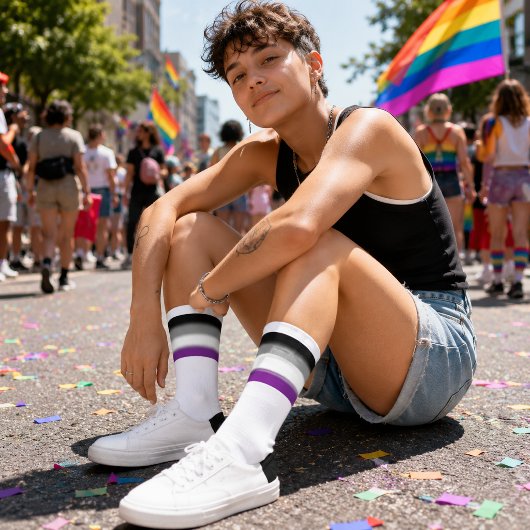 Verloop Aseksuele Pride Vlag Sokken