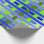 Verloop blauw geruit  cadeaupapier (Hoek)