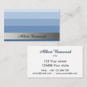 Verloop Blauw met Zilveren Banner Aangepaste tekst Visitekaartje (Voorkant / Achterkant)