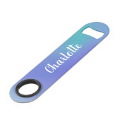 Verloop Blauwgroen Blauwe Waterverf Aangepaste naa Speed Flessenopener (Voorkant Gekanteld)