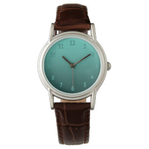 Verloop eenvoudig kleurbaar Blauwgroen Horloge