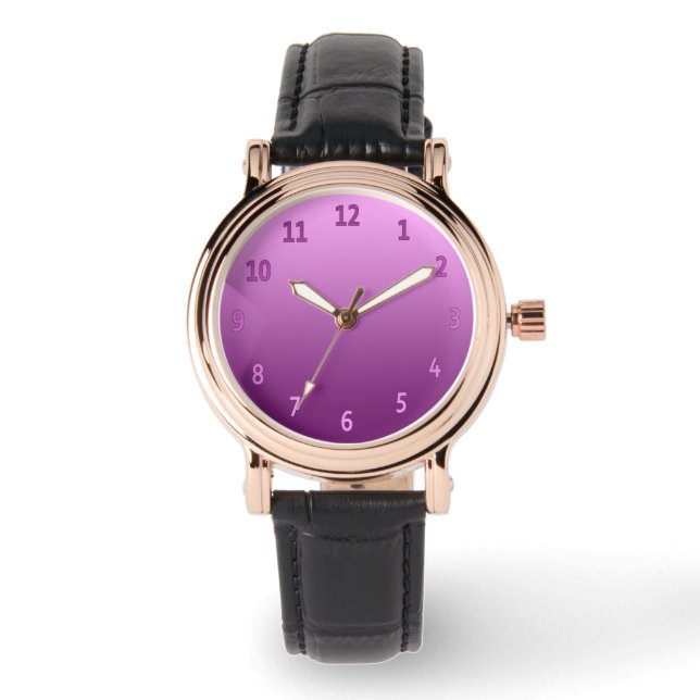 Verloop Eenvoudig kleurig roze Horloge (Voorkant)