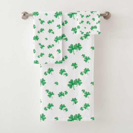 Verloop Groen Iers Klaverpatroon Bad Handdoek (Insitu)