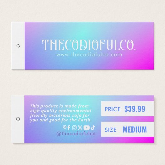 Verloop Kleding Prijs Hang Label Mini Visitekaartjes (Voorkant /achterkant)