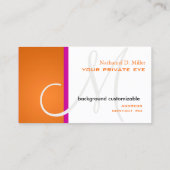 Verloop Oranje Monogram/DIY achtergrondkleur Visitekaartje (Achterkant)