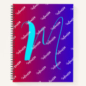 Verloop Rood & Blauwe Kleur - Monogram Naam Notitieboek (Voorkant)