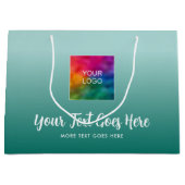 Verloop Teal Blauw Aangepaste Sjabloon Uw Logo Hie Groot Cadeauzakje (Voorkant)
