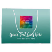 Verloop Teal Blauw Aangepaste Sjabloon Uw Logo Hie Groot Cadeauzakje (Achterkant)