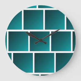 Verloop Teal Vierkanten Grote Klok
