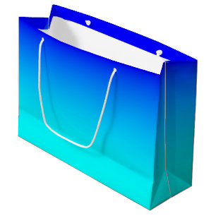 Verloop van aqua naar blauw groot cadeauzakje
