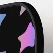 Verloop van Regenboogsterren Zwarte Scriptnaam Pickleball Paddle (Links Detail)