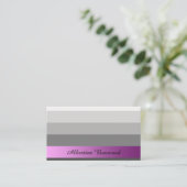 Verloop Zilver met Roze Banner Custom Text Visitekaartje (Staand voorkant)