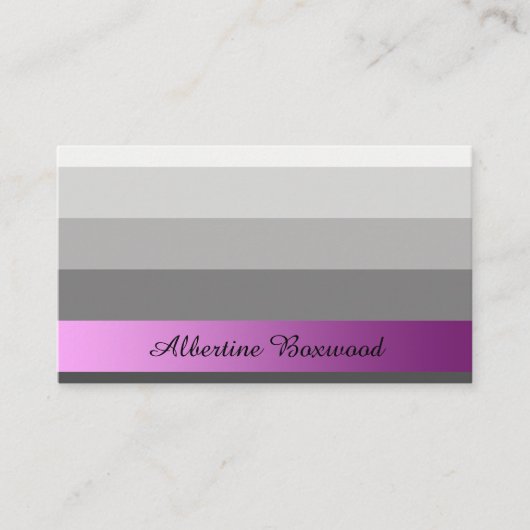 Verloop Zilver met Roze Banner Custom Text Visitekaartje (Voorkant)