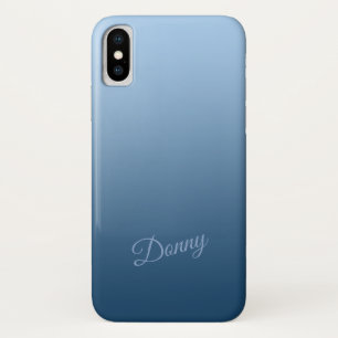 Verloopblauw met aangepaste naam iPhone x hoesje