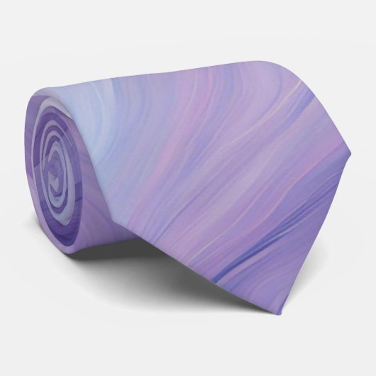 Verloopblauw, Paarse Abstracte Wavy Patroon Stropdas (Opgerold)