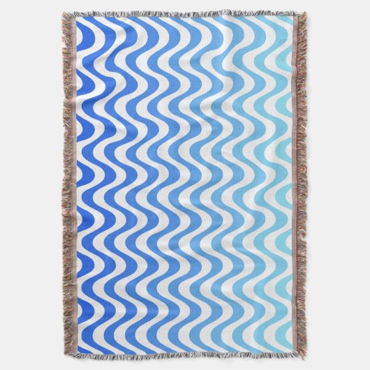 Verloopblauwe golven deken (Voorkant Verticaal)