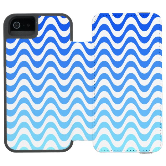 Verloopblauwe golven incipio iPhone portemonnee hoesje (Agenda Open)