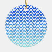 Verloopblauwe golven keramisch ornament (Voorkant)