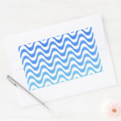 Verloopblauwe golven rechthoekige sticker (Envelop)