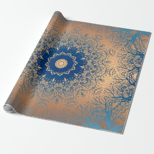 Verloopbruine bronzen zijdevormig sierdeksel cadeaupapier