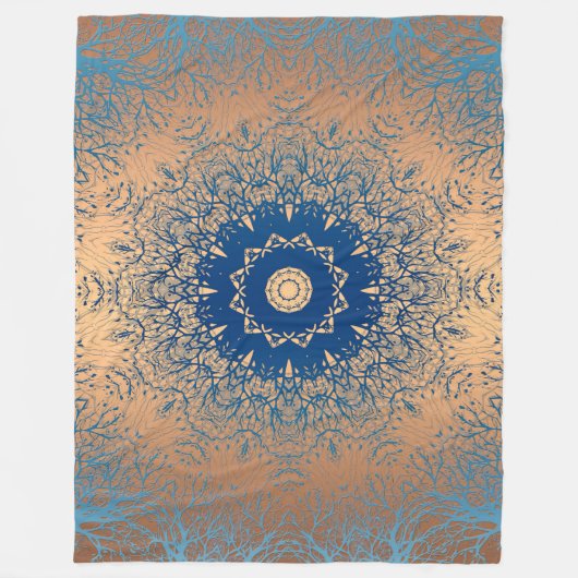 Verloopbruine bronzen zijdevormig sierdeksel fleece deken (Voorkant)