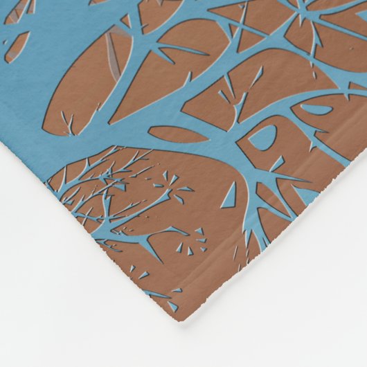 Verloopbruine bronzen zijdevormig sierdeksel fleece deken (Hoek)