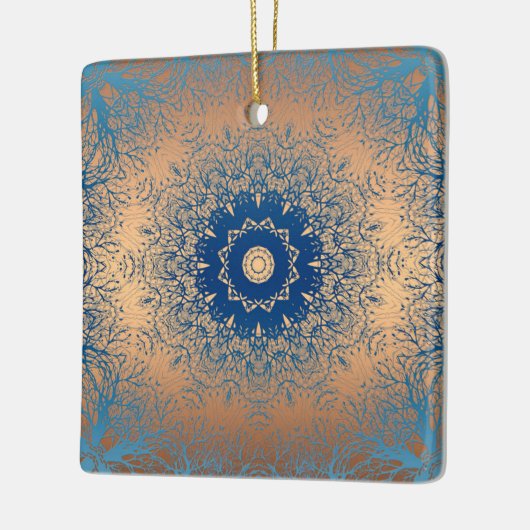 Verloopbruine bronzen zijdevormig sierdeksel keramisch ornament (Links)