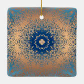 Verloopbruine bronzen zijdevormig sierdeksel keramisch ornament (Achterkant)